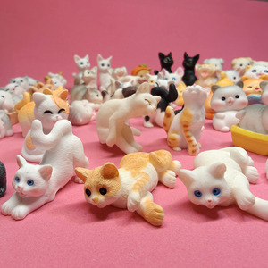Toptan kedi minyatür hayvan karikatür bahçe Dollhouse ev dekor reçine oyuncaklar plastik zanaat saç tokası asma DIY aksesuarları - Product Image 3