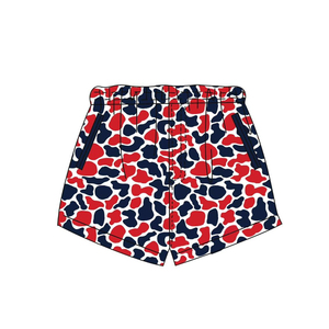SS0879 CUSTOM Pantalones cortos para niños pequeños, ropa infantil al por mayor con estampado de leopardo azul y naranja, pantalones cortos para niños pequeños. - Product Image 3