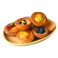 Fausse tarte aux œufs en PU faite à la main, simulation de dessert, décoration de vitrine de boulangerie, ornement de fête DIY, accessoire de photographie de nature morte alimentaire