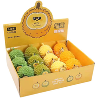 Jouet Squishy Durian de Simulation Dessin Animé Adorable en TPR Souple à Rebond Lent, Jouet à Presser Extensible, Fruit Épineux Artificiel