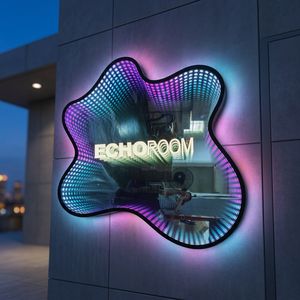 จอแสดงผล LED แบบกระจกอินฟินิตี้ติดผนัง หลายสี RGB กล่องไฟพร้อมกราฟิกแบบกำหนดเอง ควบคุมผ่านแอป สำหรับป้ายอาคาร - Product Image 2