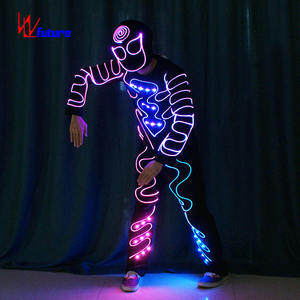 गर्म बिक्री WL-0178 नेतृत्व ट्रॉन नृत्य वेशभूषा बॉलरूम पूर्ण रंग चमकदार यूनिसेक्स टीम स्टेज प्रदर्शन कपड़े - Product Image 3