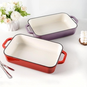 Nouvel Ensemble de Pots et Casseroles en <span class=keywords><strong>Fonte</strong></span> Émaillée Antiadhésive Rouge Multifonctionnel, Incluant une Poê<span class=keywords><strong>le</strong></span> Durable et une Cocotte pour une Double Cuisson - Product Image 3