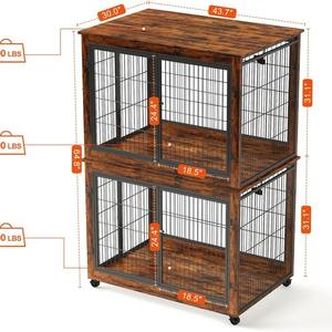 Toptan istifleme köpek sandık kapalı küçük ve orta çift katmanlı anne ve çocuk kalınlaşmış demir kafes köpek kulübesi - Product Image 6