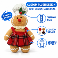 Peluche de Noël : Père Noël, Renne, Ours – Jouet en Peluche Courte Brodé Rempli de Coton PP – Décoration de Noël pour la Maison