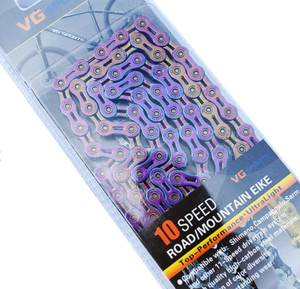 VG sports-<span class=keywords><strong>cadena</strong></span> ultraligera para bicicleta de montaña, de 8, 9, 10 y 11 velocidades, mitad/totalmente hueca, 116L, dorada y plateada - Product Image 6