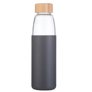 <span class=keywords><strong>350ml</strong></span>/500ml Garrafa De Água De Vidro De Borosilicato Com Manga De Silicone Garrafas De Vidro Personalizadas Com Tampa De Bambu - Product Image 3