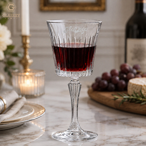 <span class=keywords><strong>Verre</strong></span> à vin vintage en cristal sans plomb à nervures, flûtes à champagne à long pied, verres à vin classiques à pied pour la dégustation - Product Image 4