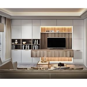 Meuble TV de style moderne avec rangement, meuble TV personnalisé avec cheminée, meuble TV pour la maison et l'appartement - Product Image 2