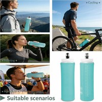Bouteille d'eau souple portable avec logo personnalisé pour une hydratation facile lors des sports de plein air – Gourde souple portable pour l'extérieur