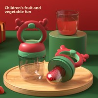 Sucette pour bébé en forme de cerf de dessin animé, sans BPA, sucette pour fruits pour enfants, sucette pour fruits frais pour bébé, sucette pour nourrissons