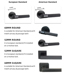 Mortiser padat kontemporer tuas campuran seng masuk hitam Matte gagang pintu dalam ruangan untuk kamar tidur - Product Image 5