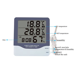 Digitale Innen- und Außenwetterstation mit Uhr, kabelgebundener Sonde, LCD-Thermometer, <span class=keywords><strong>Hygrometer</strong></span>, Temperatur- und Feuchtigkeitsmonitor - Product Image 3