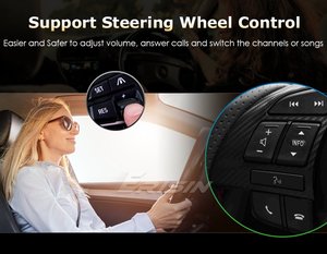 Autoradio rétractable 7 pouces noir brillant, Android 16 Octa Core 2 Go 32 Go, CarPlay sans fil, Android Auto, DSP, IPS, BT5.1 - Product Image 6