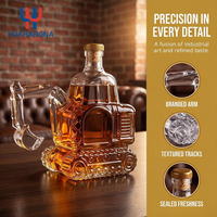 Carafe à whisky en verre borosilicate de 300 ml en forme d'excavatrice avec logo personnalisé pour cadeaux d'entreprise et articles de bar haut de gamme