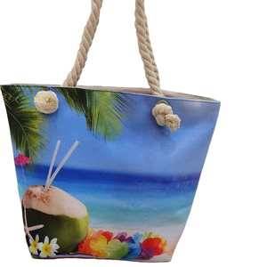 Bolsa de Hombro de Lona Reutilizable Ecológica de Gran Capacidad, con Logotipo Personalizado Impreso, Acolchada, de Moda, para Todas las Temporadas, para la Playa - Product Image 1
