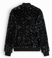 Nouvel arrivage blouson bombardier noir pour homme Faux cuir avec manches à paillettes détails avec blouson bombardier grande taille pour homme