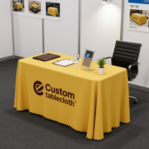 Miễn Phí Biểu Tượng Tùy Chỉnh In Tái Sử Dụng Không Thấm Nước Khăn Trải Bàn Vuông Polyester Vải Spandex Lụa Bìa Dệt Kim Nhà Đám Cưới Bên - Product Image 1