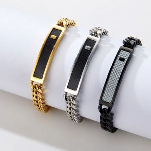 Custom 316l Stainless Steel <b>Men</b> Bracelet Engrave 14k 18k Gold Plated Fashion Chain Link Bracelets <b>for</b> <b>Men</b> - Product Image 6