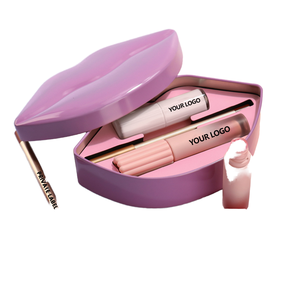 Set di Rossetti <span class=keywords><strong>3</strong></span> in 1 con Logo Personalizzabile: Matita per Labbra, Balsamo Labbra e Lucidalabbra Naturale Vegano Impermeabile - Product Image 1