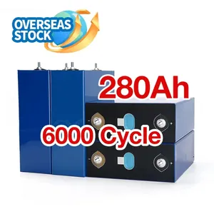 Europa EUA stocks Grade A 280AH 6000 Cycle Cell Lifepo4 Lithium Ion bateria 12V 24V 48V Off-Grid 300AH 310AH 320Ah Bateria