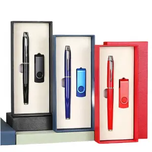 Business Custom Metal Pen Box Set With Usb Flash Drive - Pbs-0905 High-quality Business\school\office Supplies