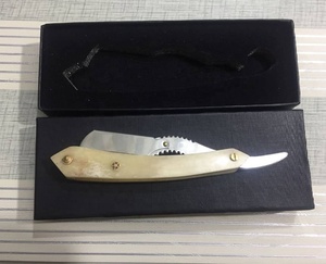 Professional Barber Shaving Straight <b>Edge</b> Folding Knife with Heavy Duty Bone Handle New Cut Throat Razor for Face and Body Use - Product Image 6