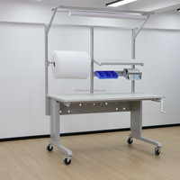 Estación de Trabajo ESD Ajustable Manualmente DETALL para Pruebas de Laboratorio con Ajuste de Altura Manual y Diseño Ergonómico