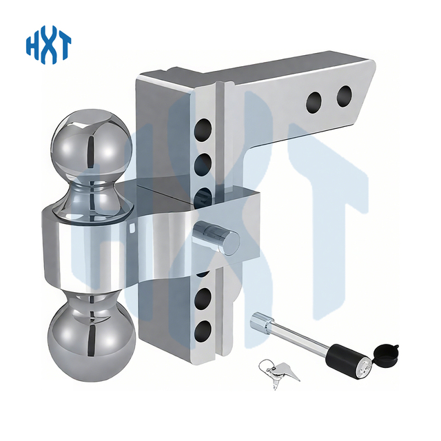Adjustable New Steel Trailer Hitch Ball Mount Fits 2-Inch Receiver 6-Inch Drop Rise with 2 Latches with Lock
