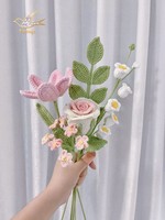 Buket Mawar Rajut Abadi Buatan Tangan Rangkaian Bunga Artifisial Hari Valentine Thanksgiving Wisuda Ulang Tahun Hari Jadi