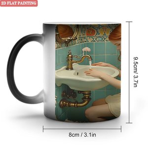 Tasse Magique Personnalisée à Motif de Remise de Diplôme, Noire Givrée, 11 oz, en Céramique, Sensible à la Chaleur, Tasse Vierge - Product Image 1
