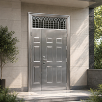 Porte d'entrée double en acier inoxydable 304 sur mesure pour villa résidentielle