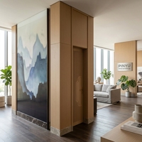 Armario de Madera Maciza con Marco Empotrado Individual de Roble Claro, Armario de Dormitorio Minimalista con Puerta Interior Abatible