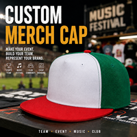 Casquettes de sport rouge, blanc, vert, snapback, à visière plate, structurées, pour l'esprit d'équipe, les événements de club, logo personnalisé, vente en gros
