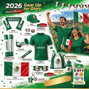 Ensemble cadeau pour supporters de football : T-shirt en coton, casquette de baseball, sac à cordon, bouteille d'eau sportive, cadeaux promotionnels - Product Image 3