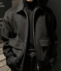 Veste décontractée en velours côtelé en laine, col montant, style <span class=keywords><strong>anglais</strong></span>, coupe ample, tendance coréenne, élégante, pour <span class=keywords><strong>homme</strong></span>, automne - Product Image 4