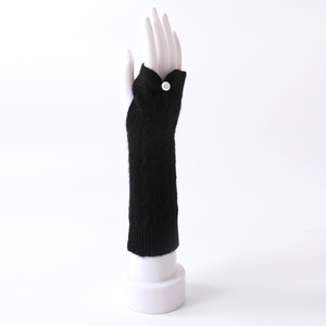 Jacquard Style tricot <span class=keywords><strong>laine</strong></span> rembourré bras manches chaud hiver demi-doigt longs gants pour l'extérieur et la pêche en gros - Product Image 6