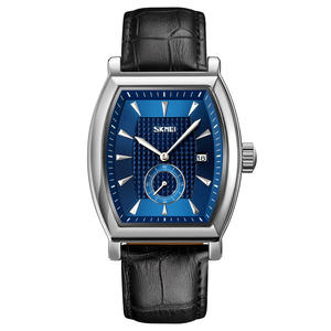 Montre carrée pour <span class=keywords><strong>homme</strong></span> JHT Fashion Wine Barrel, boîtier en alliage de zinc, bracelet en <span class=keywords><strong>cuir</strong></span>, résistante à l'eau 30M, calendrier, montre à quartz pour affaires - Product Image 6