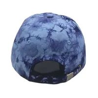 Custom Design Blauwe Artistieke Tie Dye 6-Panel Katoen Gewassen Outdoor Golf Hoed Cap