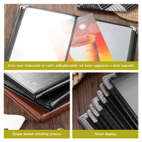 Porte-menus A4 pour restaurants, couvertures de menu design, en cuir pliable pour restaurant