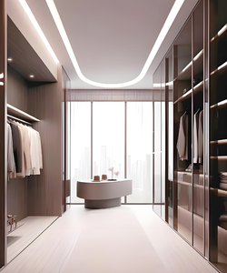 ตู้เสื้อผ้าแบบสั่งทำพิเศษจากโรงงาน ขายตรง ตู้เสื้อผ้าแบบเต็มผนังสำหรับโรงแรม ประตูบานเลื่อนหรูหรา ตู้เสื้อผ้าแบบวอ<span class=keywords><strong>ล</strong></span>์กอินพร้อมชั้นวางของ - Product Image 5