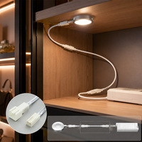 Lampu Kabinet LED Kabel Ekstensi 2M 12-24Vdc Maks 3A Kawat 20AWG dengan Konektor Pria/Wanita 2510 Plug-and-Play Tahan Lama