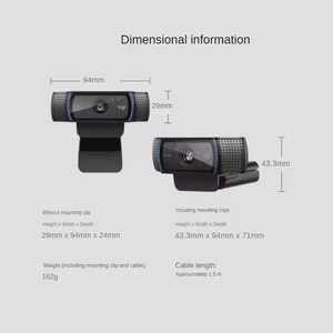 Webcam <span class=keywords><strong>Logitech</strong></span> <span class=keywords><strong>C920</strong></span> Pro HD originale, Full HD 1080P 30fps, mise au point automatique, double microphone stéréo, caméra web USB - Product Image 6