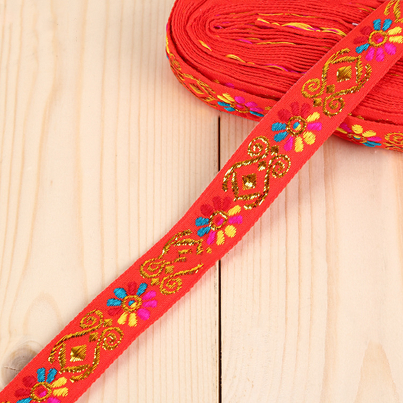 2 Cm Small Lantern Flower Jacquard Webbing Lace Ribbon Trims