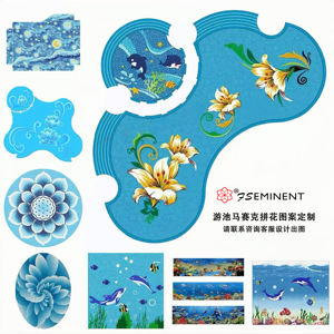 Peintures murales en mosaïque de verre personnalisées pour piscines, peintures murales en mosaïque de céramique, sur mesure selon votre design - Product Image 2