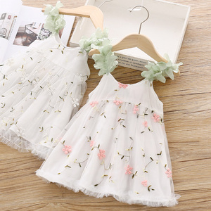 สินค้าใหม่ล่าสุดสำหรับขาย ชุดเดรสเด็กผู้หญิงลายดอกไม้พร้อมสายคาดเอว สำหรับขายส่งเสื้อผ้าเด็ก - Product Image 2