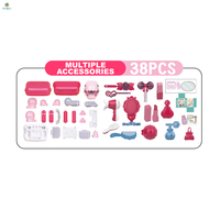 Ensemble de vanité pour déguisement sur le thème des dinosaures pour filles Mini organisateur de rangement Table de jeu Accessoires de maquillage pour jeu de rôle pour enfant