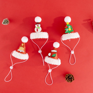 <b>Christmas</b> Pet Hats and Cat Accessories Cute Modern Polyester Pet Clothes for Winter Solid Style - Product Image 3