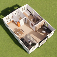 Casa Contenedor Expandible de Diseño Abierto con Isla de Cocina, Prefabricada, Plegable, Modular, de 20 pies/40 pies, con Ventanas Grandes, para Restaurante o Villa