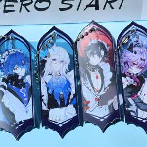 Llavero de acrílico OEM ODM de <span class=keywords><strong>Genshin</strong></span> <span class=keywords><strong>Impact</strong></span> con personajes de anime Flins Wriothesley Neuvillette, hecho en China - Product Image 3